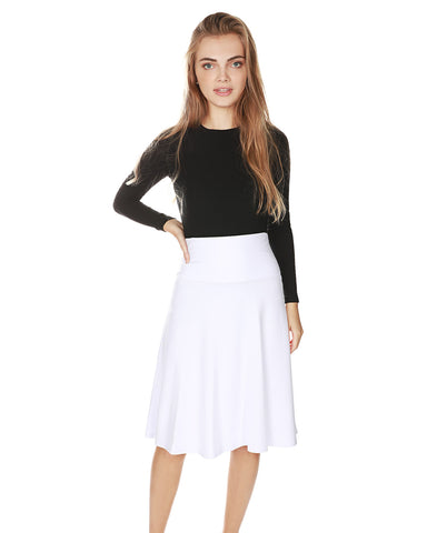 White Panel Skirt For Women